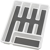 Range Tiroir M-Home SPACE SYSTEM - Bi-matière Plastique Blanc/silicone Gris 17,2x24,7cm