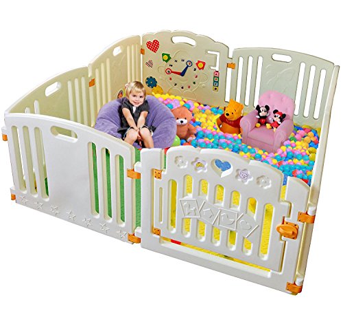 Star Ibaby Play with Me - Parque Bebés XXL + Alfombra Aislante Bicolor + Bolsa de bolas de juego + Colchoneta Puzzle.