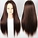 Produktbild royalvirgin Training Head für Friseure Mannequin Kopf mit Haar Braun Farbe Dummy Haar Mannequins für Verkauf Mannequin Kopf mit Make-up