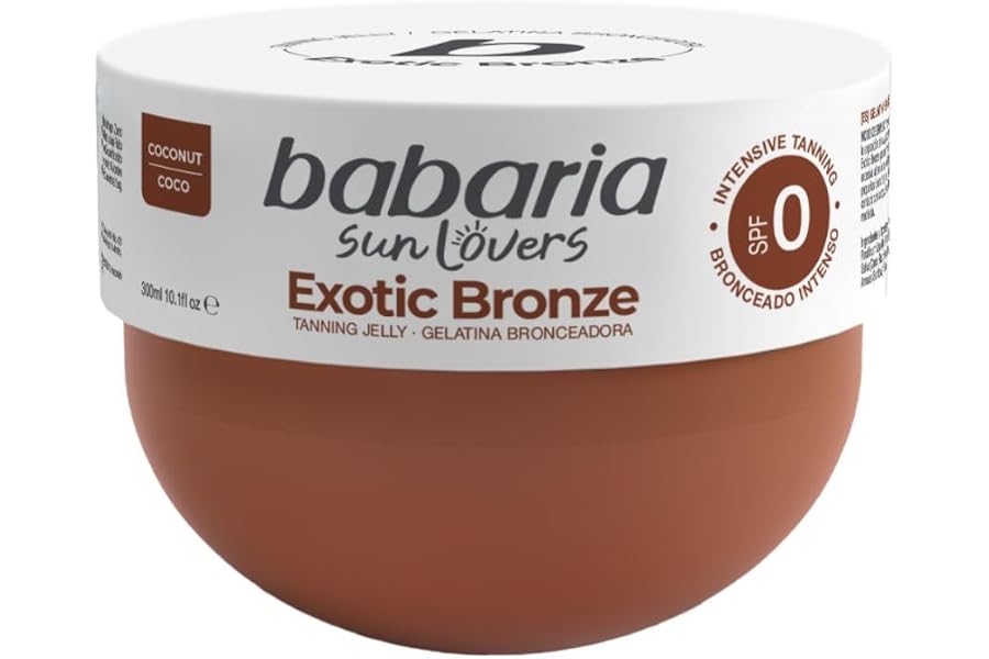 Babaria Exotic Bronze Gelatina Bronceadora Coco SPF0 300 ml – Acelerador del Bronceador - Bronceado Intenso y Dorado con Acei