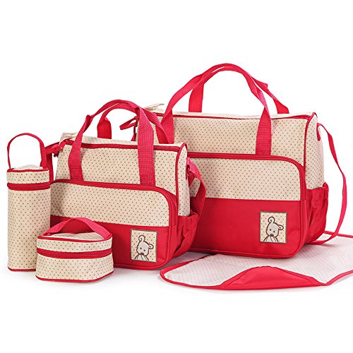 Elifestore bag in bag - 5pcs Baby bag Baby Nappy Changing Bag Set Diaper Bag Brand new Red