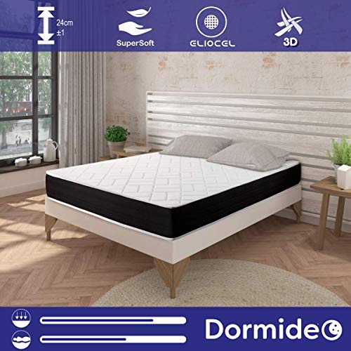 Dormideo  Materasso Viscoelastico ELIXIR  Reversibile, Inverno/Estate, antibatterico 160 x 200 cm