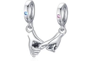 SHIYU Charm colgante mano en mano de plata de ley 925,Cuentas para pulsera Pandora,Joya de Navidad para mujer