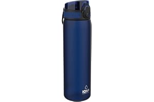 Ion8 Gourde, 500ml, Anti-Fuite, Facile à Ouvrir, Verrouillage Sécurisé, Lavable en Lave-vaisselle, Sans BPA, Poignée de Transport, S'adapte aux Porte-gobelets, Facile à Nettoyer