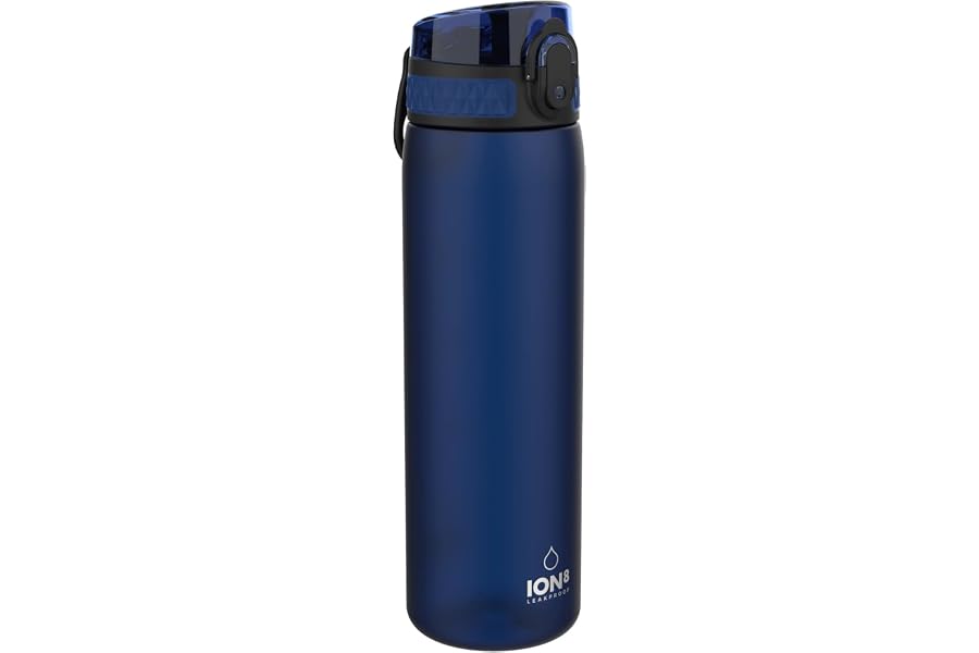 ion8 Botella Agua, 500ml, a Prueba de Fugas, Fácil de Abrir, Cerradura Segura, Apta para Lavavajillas, Sin BPA, Asa de Transp