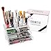 Savisto Premium Crystal Makeup Organiser with 20 Storage Sections 4 Drawers & Brush Display Stand for Make Up Accessories, Cosmetics & Jewellery