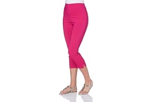 Roman Originals Cropped Trousers for Women UK Ladies Capri Leggings Summer Pants Short Crop Stretch 3/4 Length Three Quarter Pedal Pusher Clothes Elasticated Bengaline Cut Off