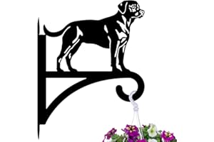 peacoblue Iron Plant Hangers Hooks Large 30x40cm for Outdoor Indoor Hanging Plants Flower Fern Pots Lantern Bird Feeder Wind Chimes, Metal Wall Holder for Porch Garden Farmhouse(Labrador)