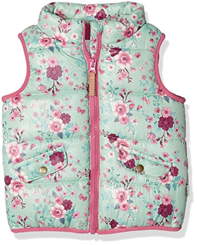 Pumpkin Patch Baby-Girls Puffer Vest Floral Gilet, Green (Lichen), 12-18 Months