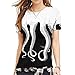 Produktbild LUCKYCAT Frauen Mens Plus Größe Octopus Printing Tees Shirt Kurzarm T-Shirt Bluse Tops Printing Tees Drucken Poloshirt Solide Kurzarmshirt Pullover T-Stücke Sommerhemd Sommerbluse Blusen Hemd Pulli Kurzarmlig (S(AsianS=EUXS), 1 Frauen Schwarz Tops)