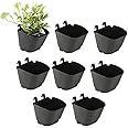 CAPPL Set of 8 Vertical Garden Wall Hanging Pot (Black)