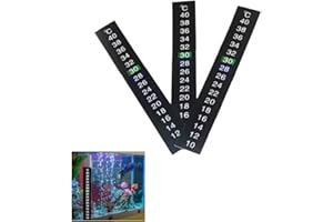 LAIYOHO 3er Set Aquarium Thermometer Aufkleber – Selbstklebende Wassertemperaturanzeige (13cm), wasserdicht & präzise für Fischglas, Heimaquarien & Wasserbecken, wiederverwendbar
