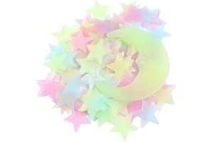 BESPORTBLE Stickers Ceiling Christmas Decoration - 201pcs Glow in The Dark Wall Stickers Star Moon Window Ceiling Decal DIY for Christmas Kids Party Room Wall Decoration