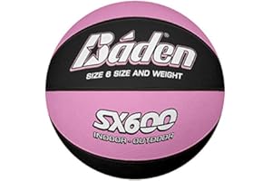 Baden Women's SX Range Composite Rubber Basketball, Indoor and Outdoor Ball, Pink and Black, Size 6