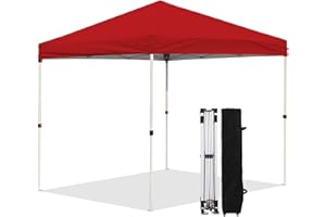 Northroad Pop Up Pavillon, 3 x 3 m Wasserdicht Stabil Faltpavillon, UV Schutz 50+, Höhenverstellbar Gartenpavillon mit Tragetasche, für Pool, Camping, Strand, Rot
