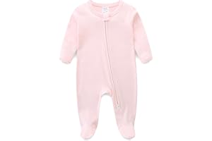 KIDDLETOWN Baby Schlafanzug Strampler mit Doppelreißverschluss - Baumwollpyjama für Jungen und Mädchen, Neugeborene