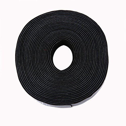 niceEshop(TM) Band mit Klettverschluss 0,8-Zoll Klettband mit Klettverschluss 16,4 Feet One Wrap Hook Schleife Selbst Gripping Kabel Ties- Schwarz - 5