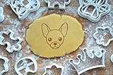  Chihuahua Ausstechform 6cm Präge-Ausstecher 3D Keksausstecher Hund Gesicht Cookie Cutter Backen Fondant Plätzchen