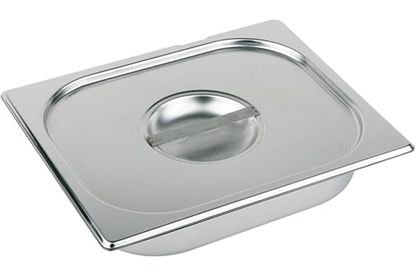 APS 81295 GN 1/2 couvercle sans logement pour cuillère, acier inoxydable, dimensions 325 x 265 mm/hauteur 35 mm