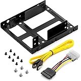 deleyCON Einbaurahmen SET - für 2x 2,5" Festplatten / SSD's auf 3,5" Adapter Wechselrahmen Mounting Frame Halterung Schienen inkl. Schrauben SATA Kabel und Stromadapter