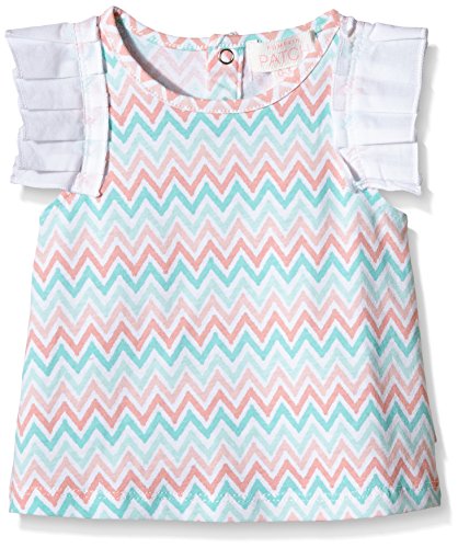 Pumpkin Patch Baby-Girls Chevron Print Top Plain T-Shirt, White (Super White), 12-18 Months (Manufacturer Size:12-18M))