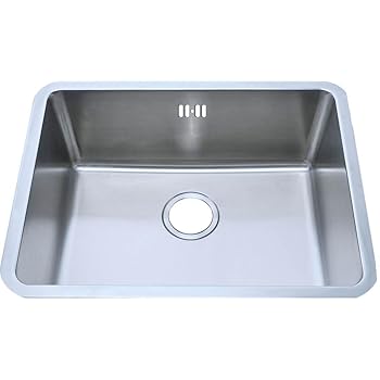 Küchenspüle Eckige Unterbauspülbecken aus gebürstetem Edelstahl