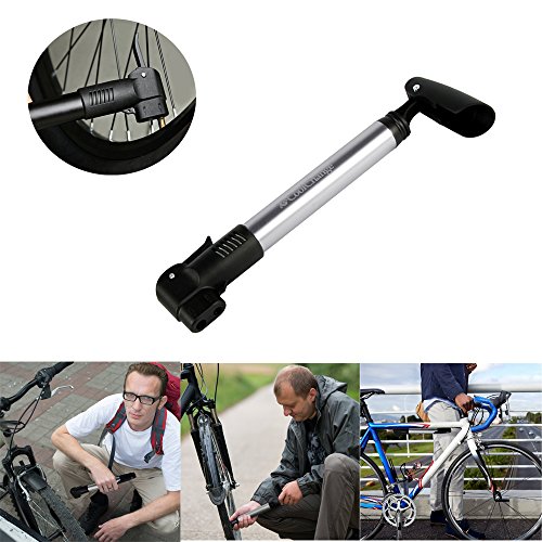 UVISTAR Minipumpe Fahrrad Rennrad, Presta Luftpumpe, 2 Ventil Französisches / Amerikanisches Ventil, Kleine Hochdruck Radpumpe, Universal für Mountainbike Mini Bike Unterwegs - 2