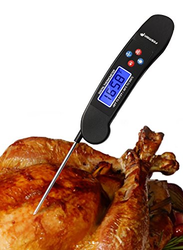 Preisvergleich Produktbild Kochen Thermometer, Fosmon Digital Instant Read Thermometer, Hintergrundbeleuchtung LCD Bildschirm mit faltbaren Edelstahl Sonde für Lebensmittel, Fleisch, Küche, BBQ, Grill, Liquid, Öl