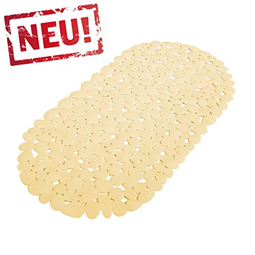 Badematte Wanneneinlage Wannenmatte Sicherheitseinlage für die Badewanne Modell "LITTLE STONES" Größe: 68 x 35cm - FARBE: Beige
