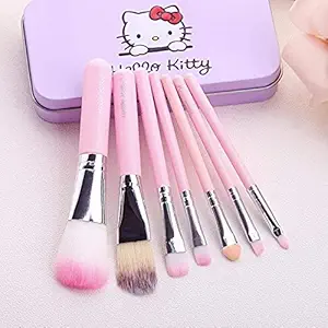 Womens & Girls Pink Lightweight Makeup Brushes Set with Storage Box for Makeup - (Pack of 7)