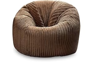 Beautiful Beanbags - Jumbo Cord Beanbag Chair, Plush Jumbo Cord Lounger, Great as Recliner (Caramel)