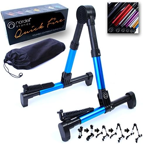 Blue Folding A-Frame Stand/Holder with Bag for Guitar/Ukulele/Banjo/Acoustic/Electric