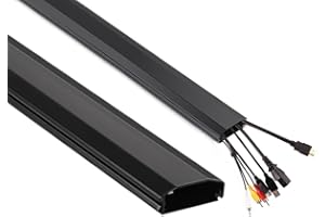 Maclean MC-693 - Canaleta para cables de televisión Color blanco, negro o plateado (negro)