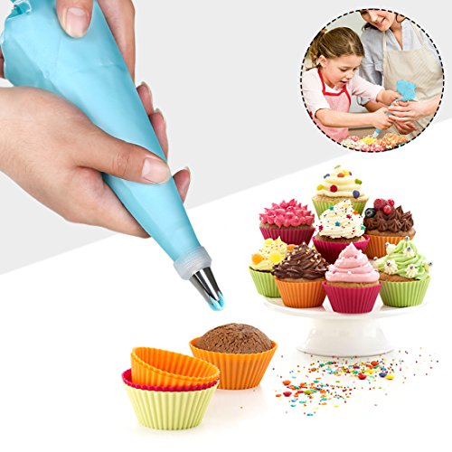 BOJIN Spritztüllen 38 Teiliger Set mit Spritzbeutel Blumennagel Dekoration Set perfekt für Kuchen Torten - 2