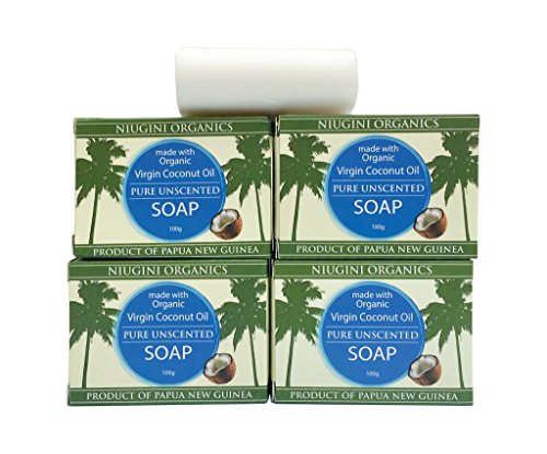4 x The World's Purest Coconut Soap Bar With Organic Virgin Coconut Oil For Sensitive Skin, 100g (4 x Unscented Soap)