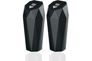 YIOVVOM Auto-Mülleimer mit Deckel, Mini-Diamant-Design, automatisch, tragbar, für Auto, Zuhause, Büro, Küche, Schlafzimmer (2, schwarz)