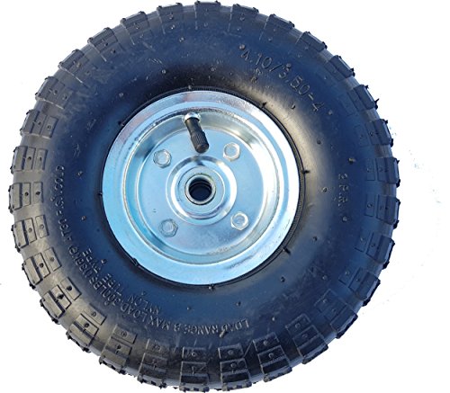 2 x Frosal Luftrad Bollerwagen Ø 260 mm 4.10/3.50-4 | Ersatzrad Reifen Sackkarre | Achse 16 mm | Rad mit Kugellager | Stahlfelge silber - 3