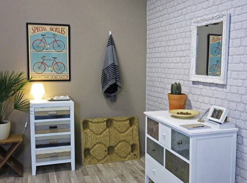 My Flair Spiegel 52×62 cm im Barock-Stil, Wandspiegel, Standspiegel, mit Rahmen weiss 0905HH - 5