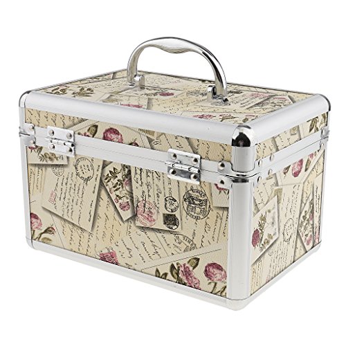MagiDeal Aluminium Kosmetikkoffer Make-up Werkzeugkoffer Schminkkoffer Maße: 25 x 17 x 16cm Friseurkoffer Nagelstudio Beauty Case Elegantes Design Ideal Geschenk Damen Frauen - 8