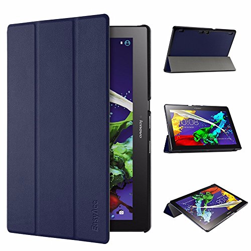 EasyAcc Lenovo Tab 2 A10-70 / Lenovo TAB3 10 Plus / Tab 2 A10-30 Hülle, Ultra Dünn Hochwertiges PU Leder Case - mit Standfunktion und Automatischem Schlaf Funktion für Lenovo TAB3 10 Plus/ Tab 3 10 Business/ Tab 2 A10-70/ A10-70F/ A10-70L / Tab 2 A10-30/ A10-30F/ A10-30L (Dunkelblau, Kunstleder, Ultra Dünn)