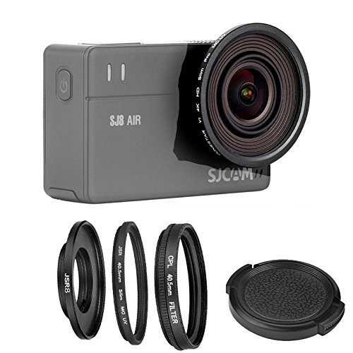Filtro ultravioleta fino de 40,5 mm + filtro polarizador circular CPL + tapa de lente protectora de 40,5 mm + anillo adaptador para cámara SJCAM SJ8 PRO AIR Plus