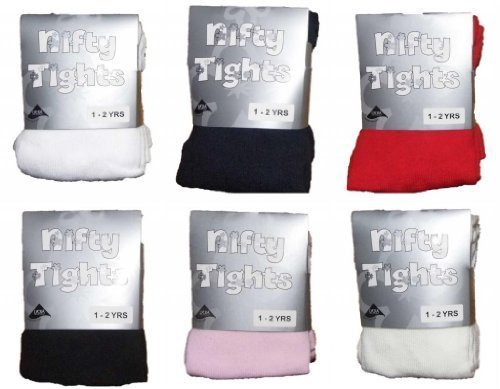 Baby Tights Plain Knitted Cotton Rich 1-2 years White