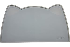 OHMO Petit Tapis Gamelle Chien et Chat, (52 * 30cm, Gris foncé), Tapis de Plateau Gamelle de Nourriture Antidérapant pour Chat et Chien
