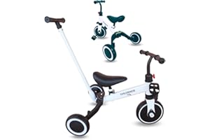 CHLOENCE - Triciclo Bambini Evolutivo 3 In 1, Bicicletta 1-5 Anni, Manubrio Regolabile, Sterzo Comodo, Sedile Regolabile, Regalo Bambini, Balance Bike, Bici Senza Pedali