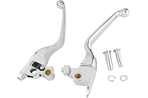 S SYUU Chrome Brake Clutch Hand Lever Sets Pairs Aftermarket Part for Harley Davidson Dyna Softail Fat Boy Low Rider Super Glide Wide Glide Breakout 2018 2019 2020