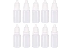 Lifreer 50PCS White Eye Liquid Dropper Bottles - 20ml Squeezable Empty Bottles With Cap
