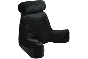 BANANAIR Cuscino da Lettura per Letto - Prodotto in Francia, Morbido e Confortevole, Supporto Ottimale per la Schiena - Pratici Braccioli e Seduta Ergonomica - Cuscino per Schienale/Lettura (Nero)
