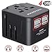 Produktbild Universal Reiseadapter, JOOMFEEN Weltweites Reise Ladegerät AC Netzstecker, Universeller Reisestecker Stromadapter Stecker für US EU AU UK mit 4 USB Ladeports, für Mobiltelefon Pad Laptop (Schwarz)