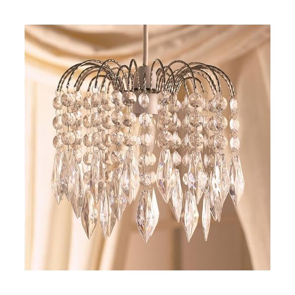 Clear Acrylic Crystal Tear Droplet Chrome Frame 3 Tier Chandelier Ceiling Shade Pendant