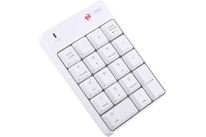 Tosuny USB Numeric Keypad,2.4G Number Pad Wireless with Number 18 keys,2.4GHz Mini Keypad within 10 meters for Most Computers.(white)